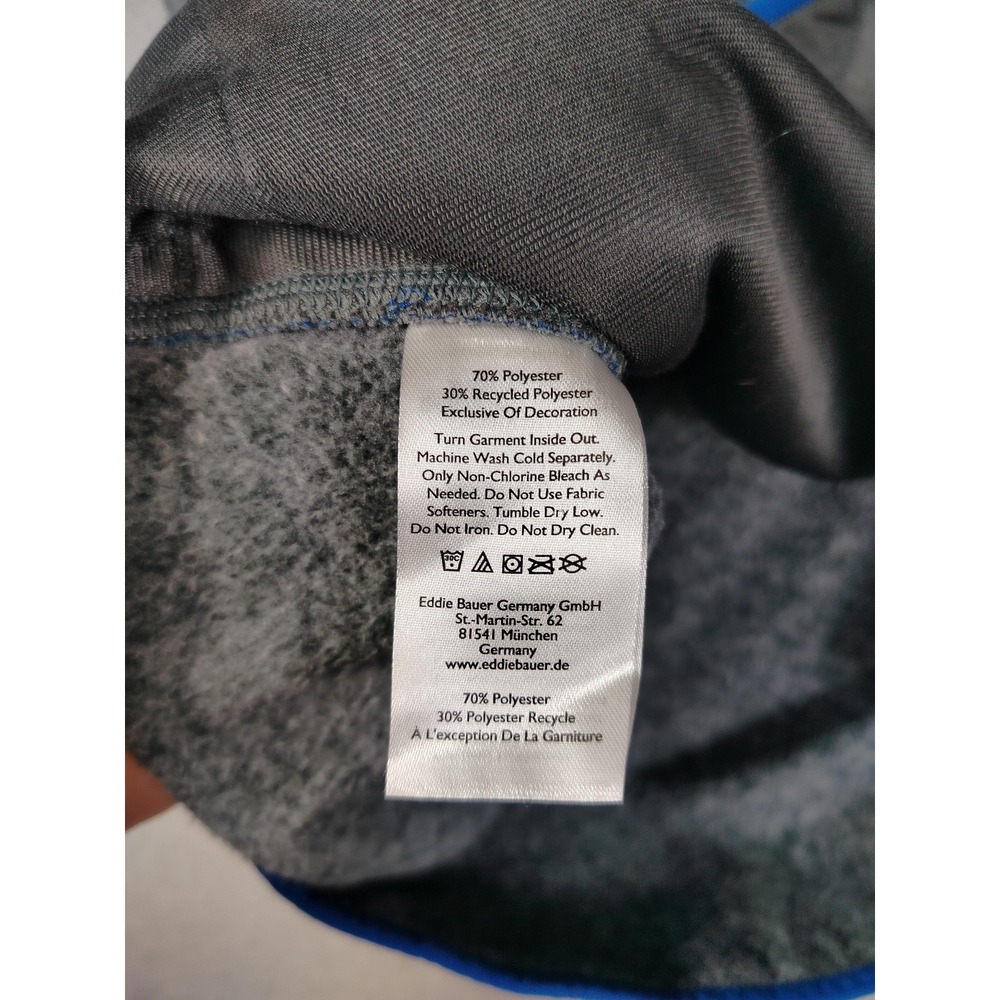 Eddie Bauer Pullover Mens XL Gray Snap Fleece Mock Neck Pocket Casual Gorpcore - Picture 5 of 10